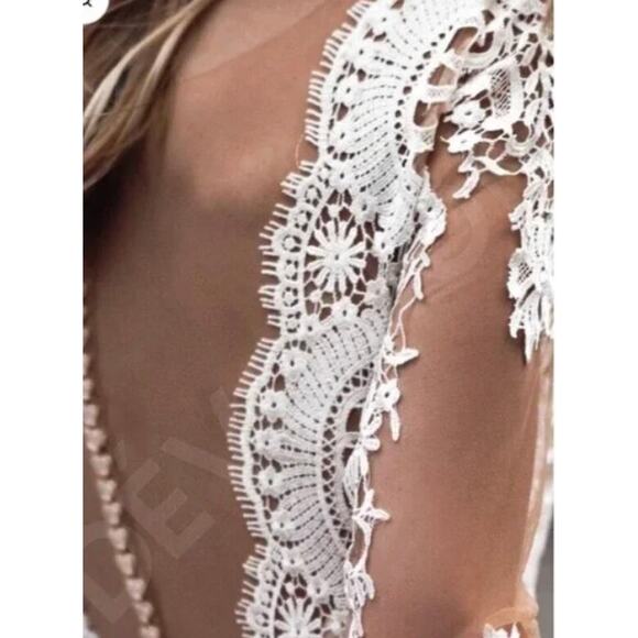 Nava Bride Wedding Dress Lace v-necklace 3/4 Sleeve, Vintage Inspired Sz 12 NWT! - Picture 7 of 9